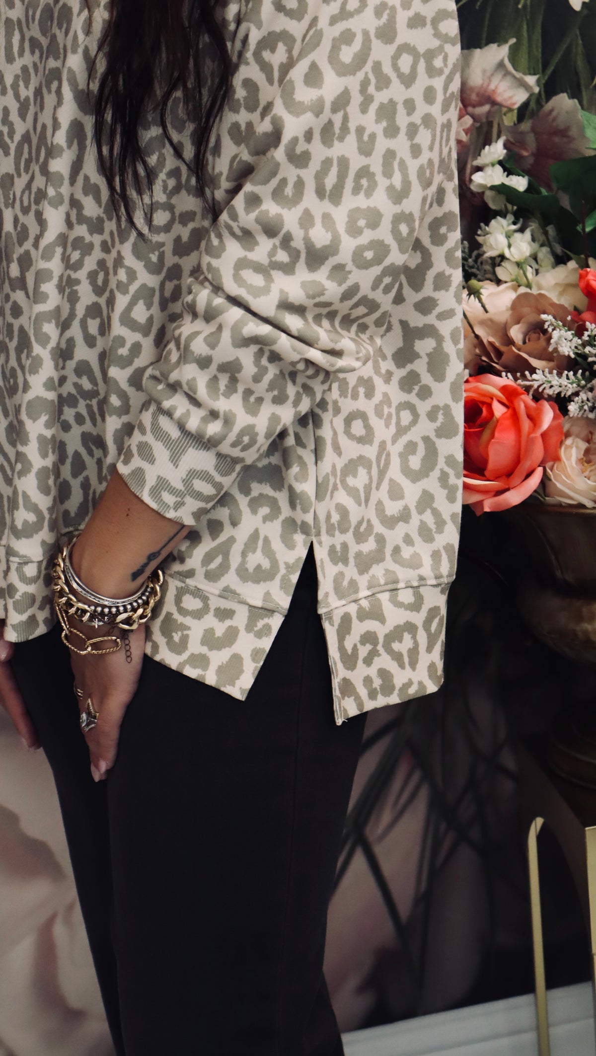 Tan Leopard Pullover