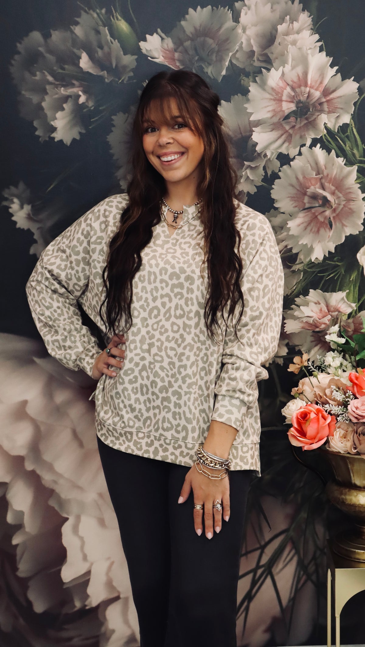 Tan Leopard Pullover