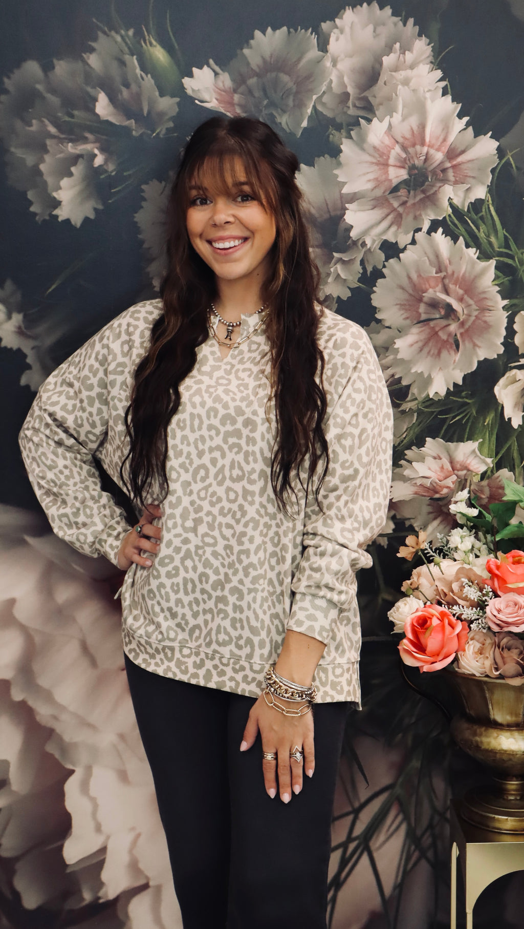 Tan Leopard Pullover