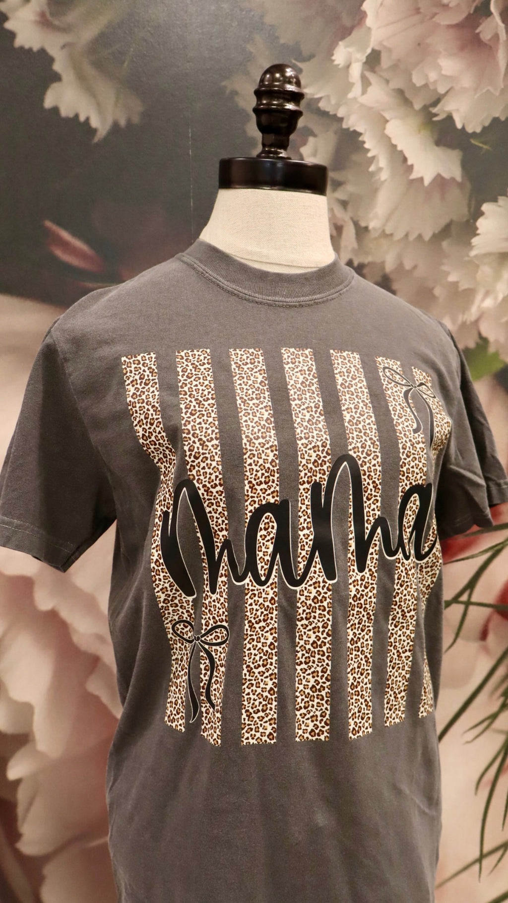 Mama Leopard Striped Comfort Color Tee