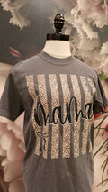 Mama Leopard Striped Comfort Color Tee