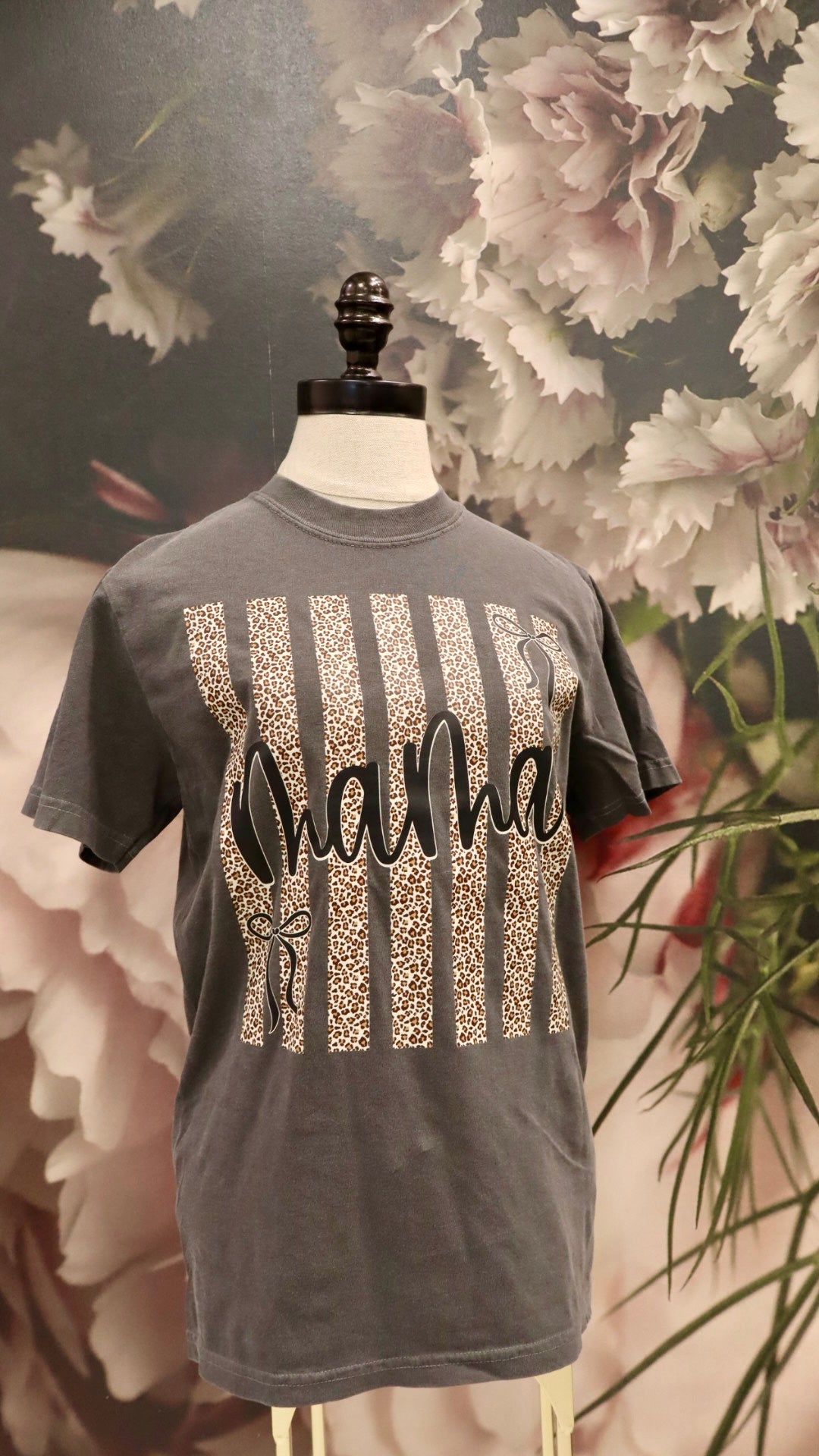 Mama Leopard Striped Comfort Color Tee