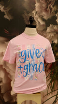 Give Grace Floral Striped Comfort Color Tee