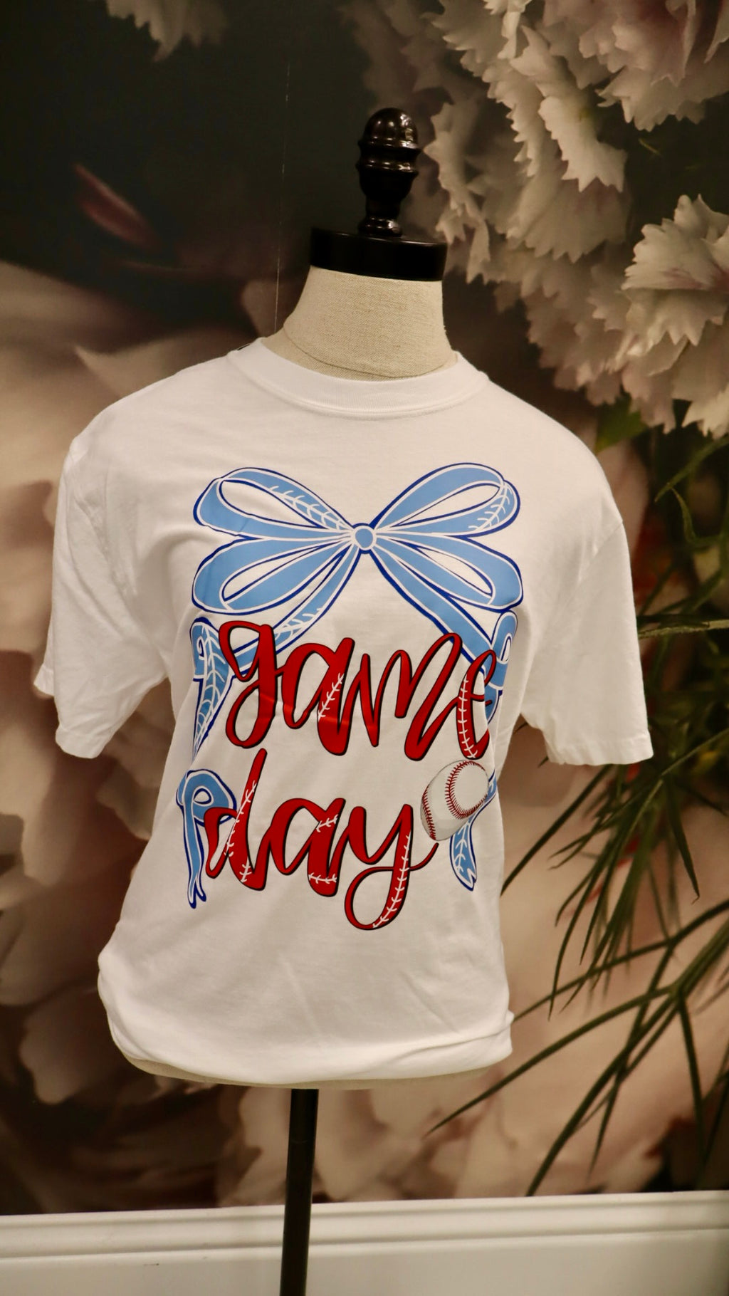 Game Day Baseball Coquet Bow CC Tee