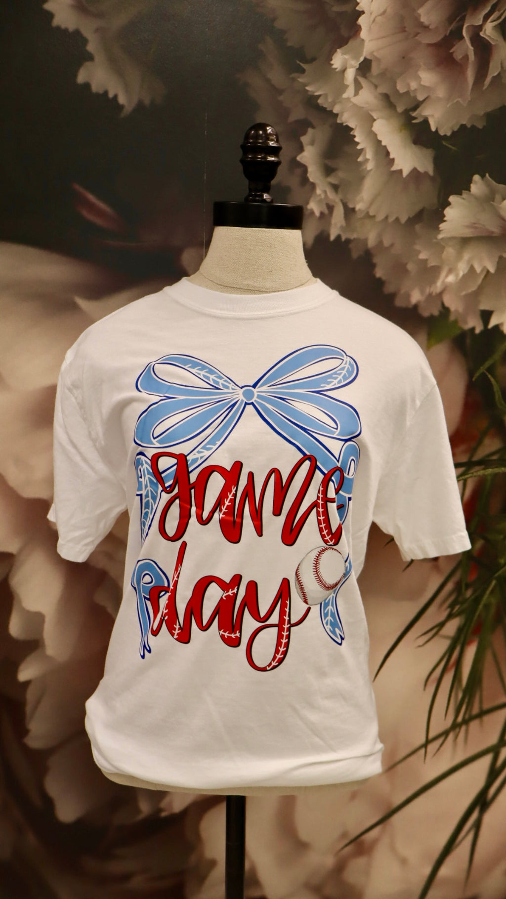 Game Day Baseball Coquet Bow CC Tee