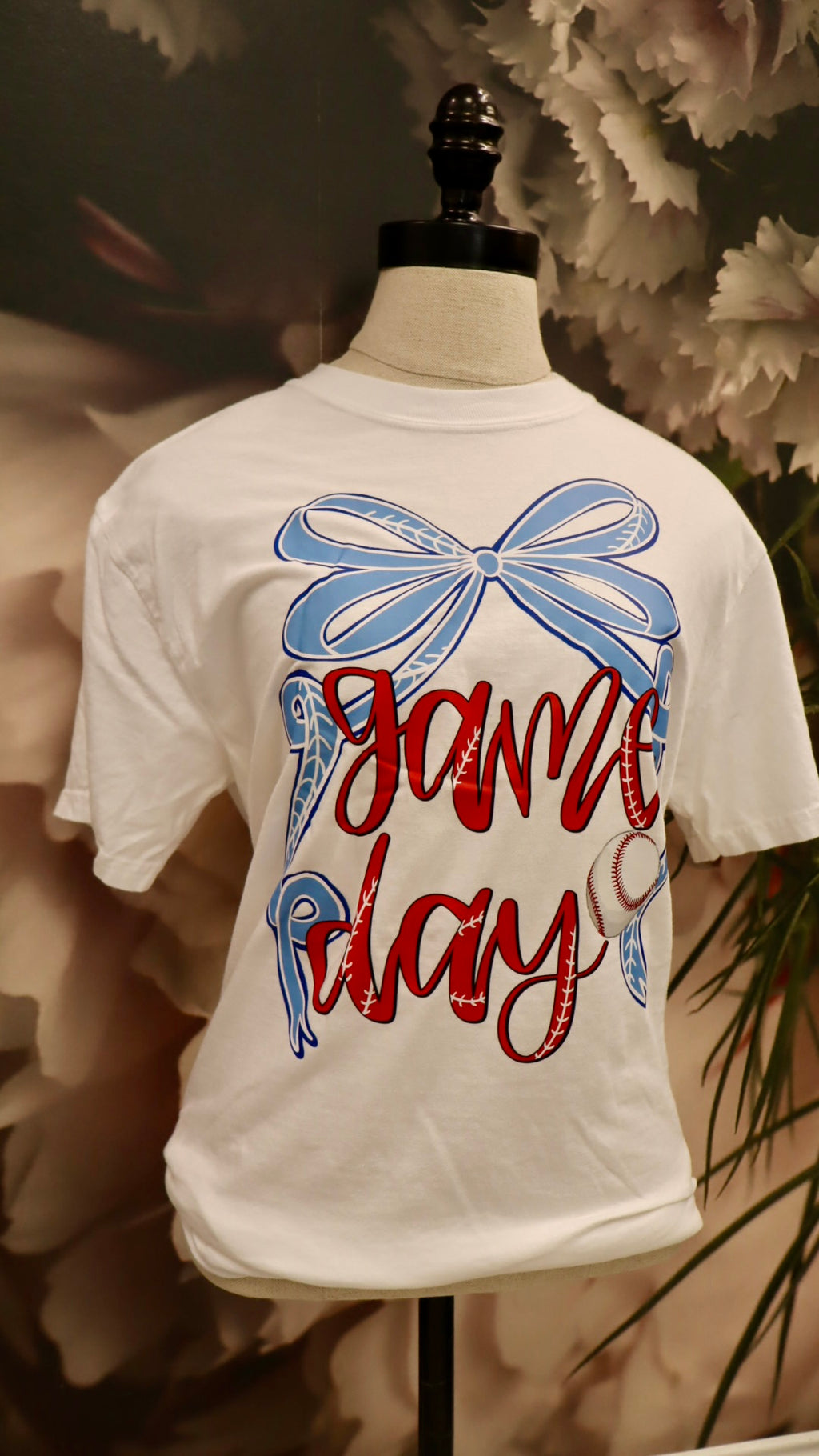 Game Day Baseball Coquet Bow CC Tee