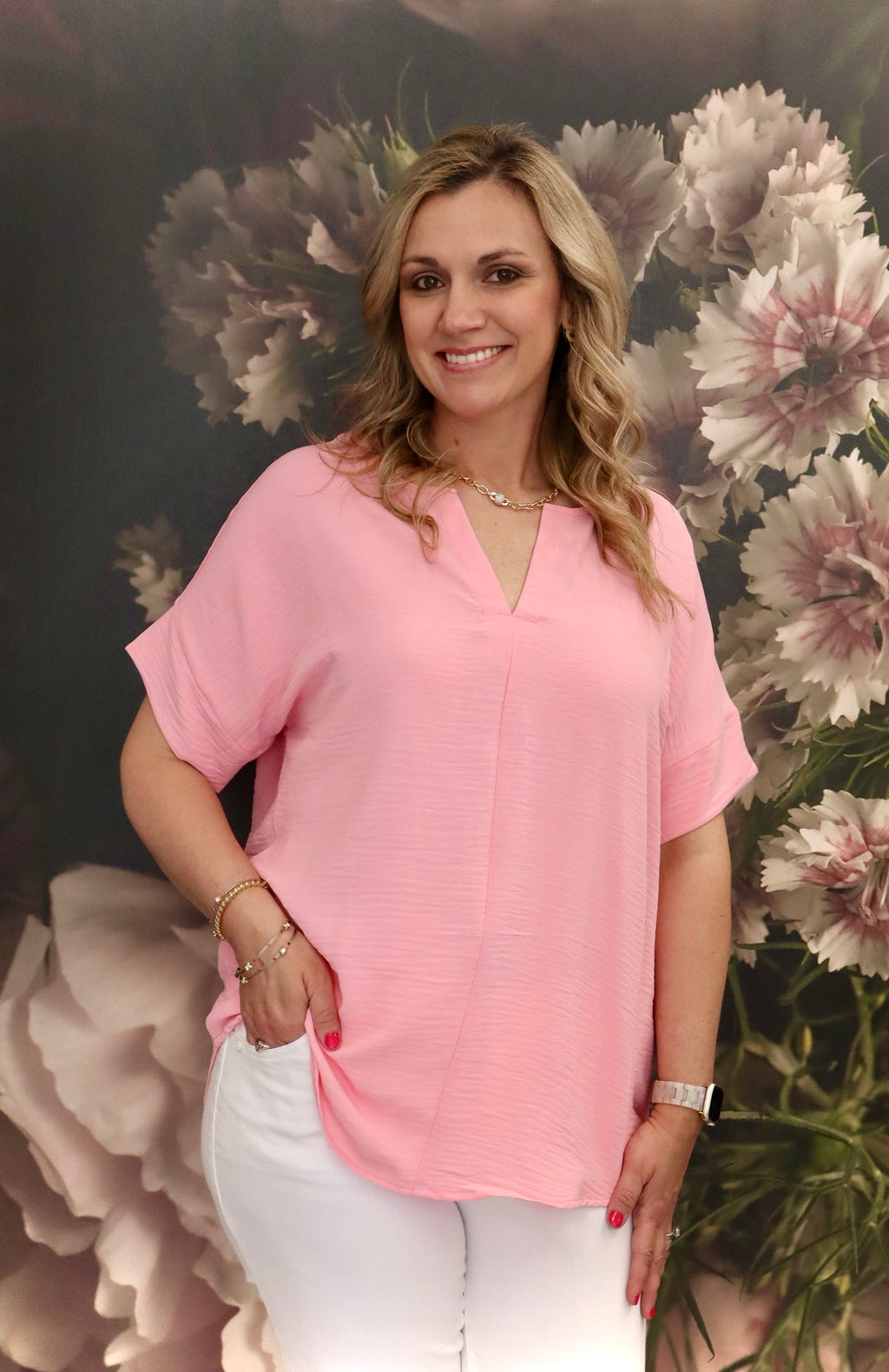 Zenana Split Airflow Short Sleeve Top