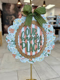 OUR HAPPY PLACE SCALLOPED SIGN