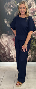Textured Breezy Wide Leg Pants