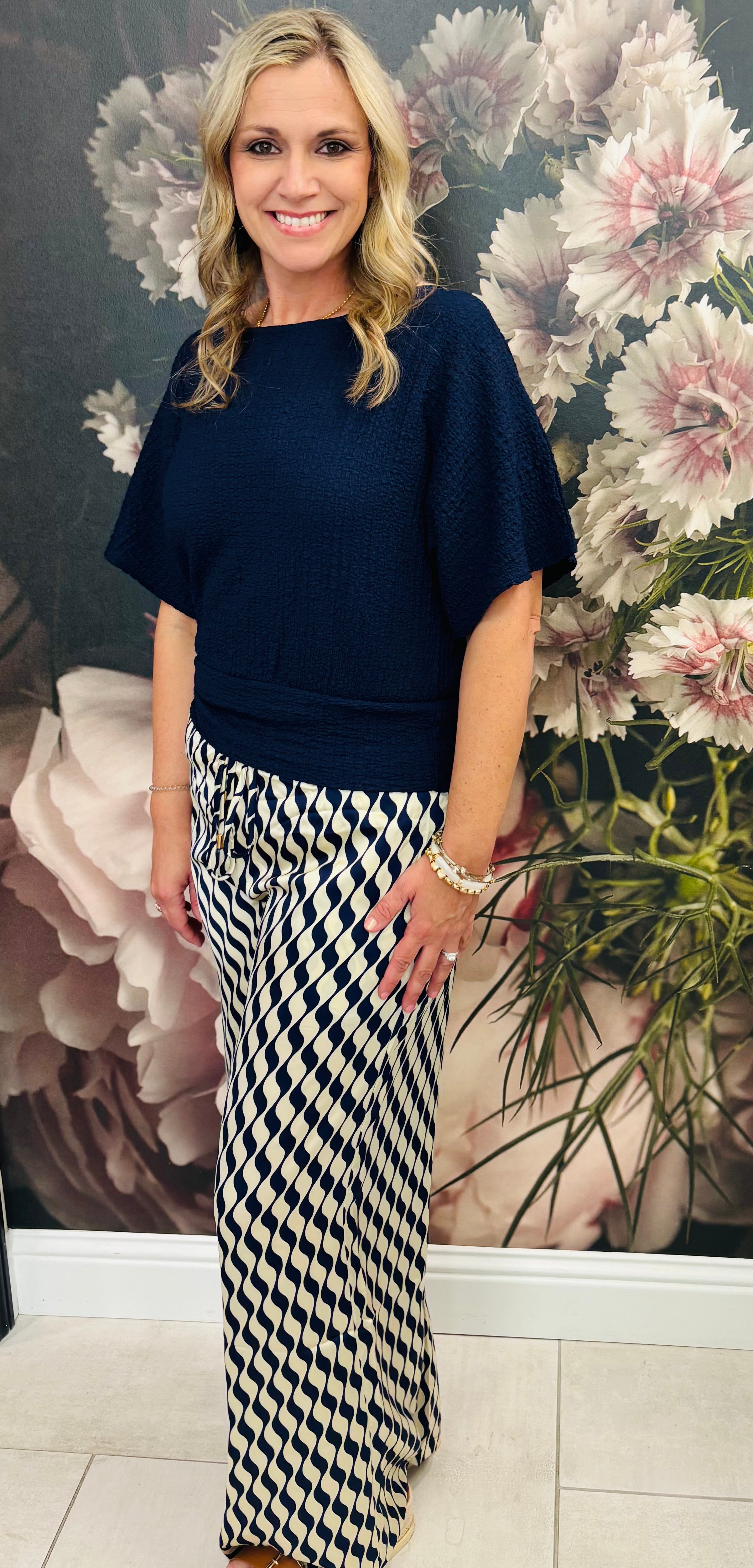 Printed Satin Pants