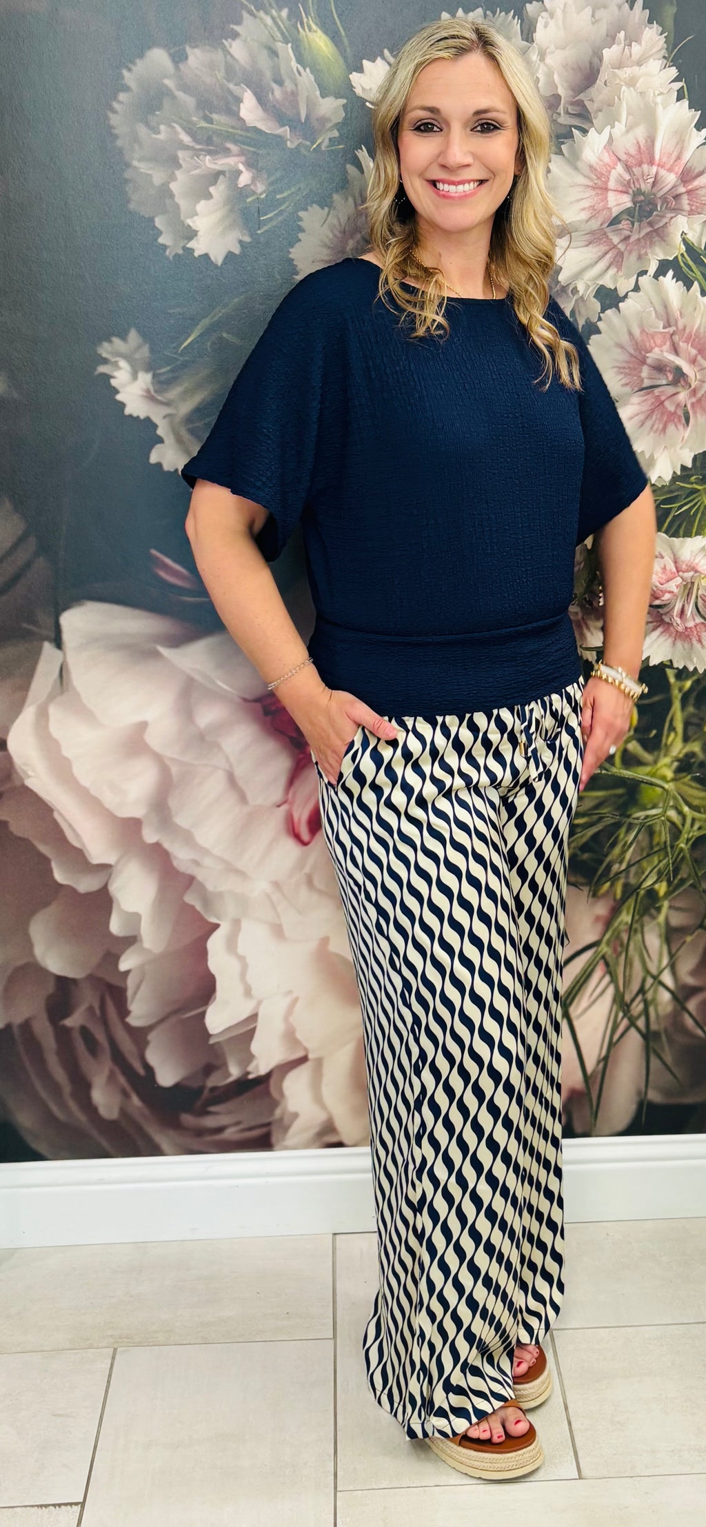 Printed Satin Pants