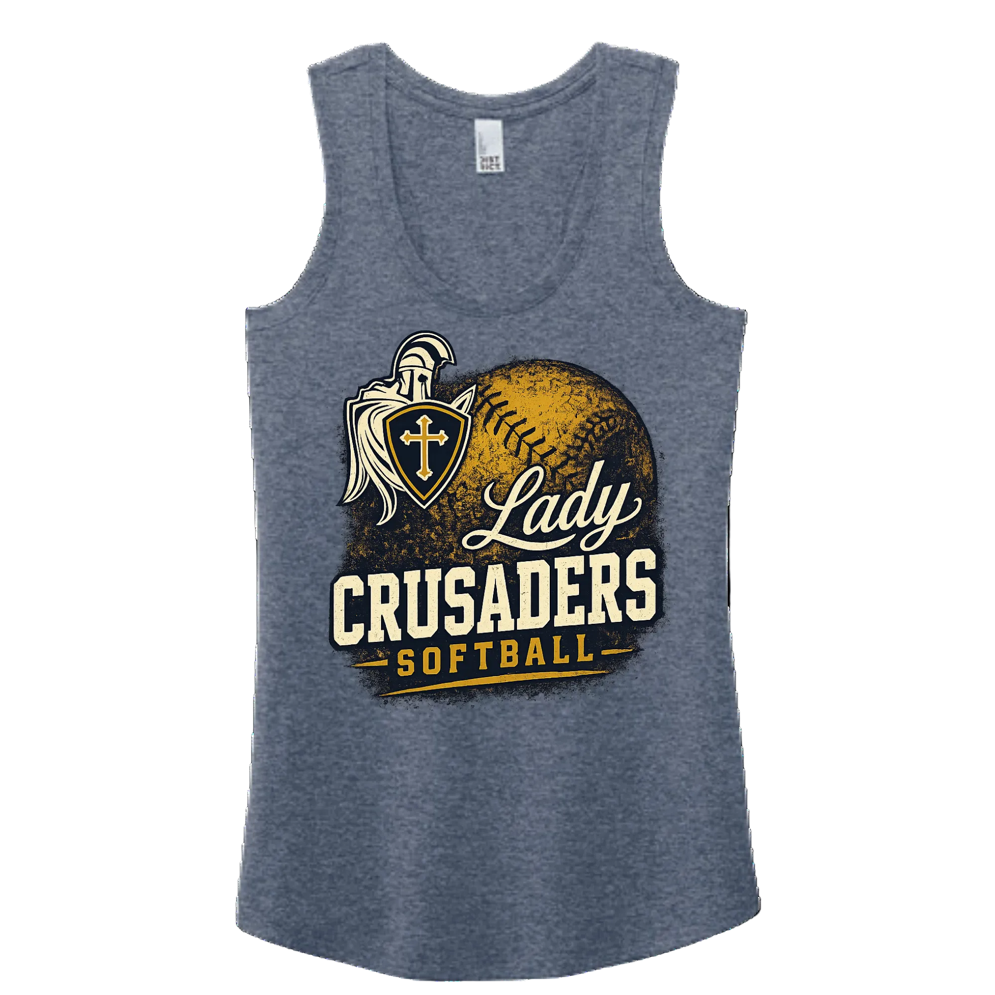 Vintage Lady Crusaders Softball Tank| Navy Frost