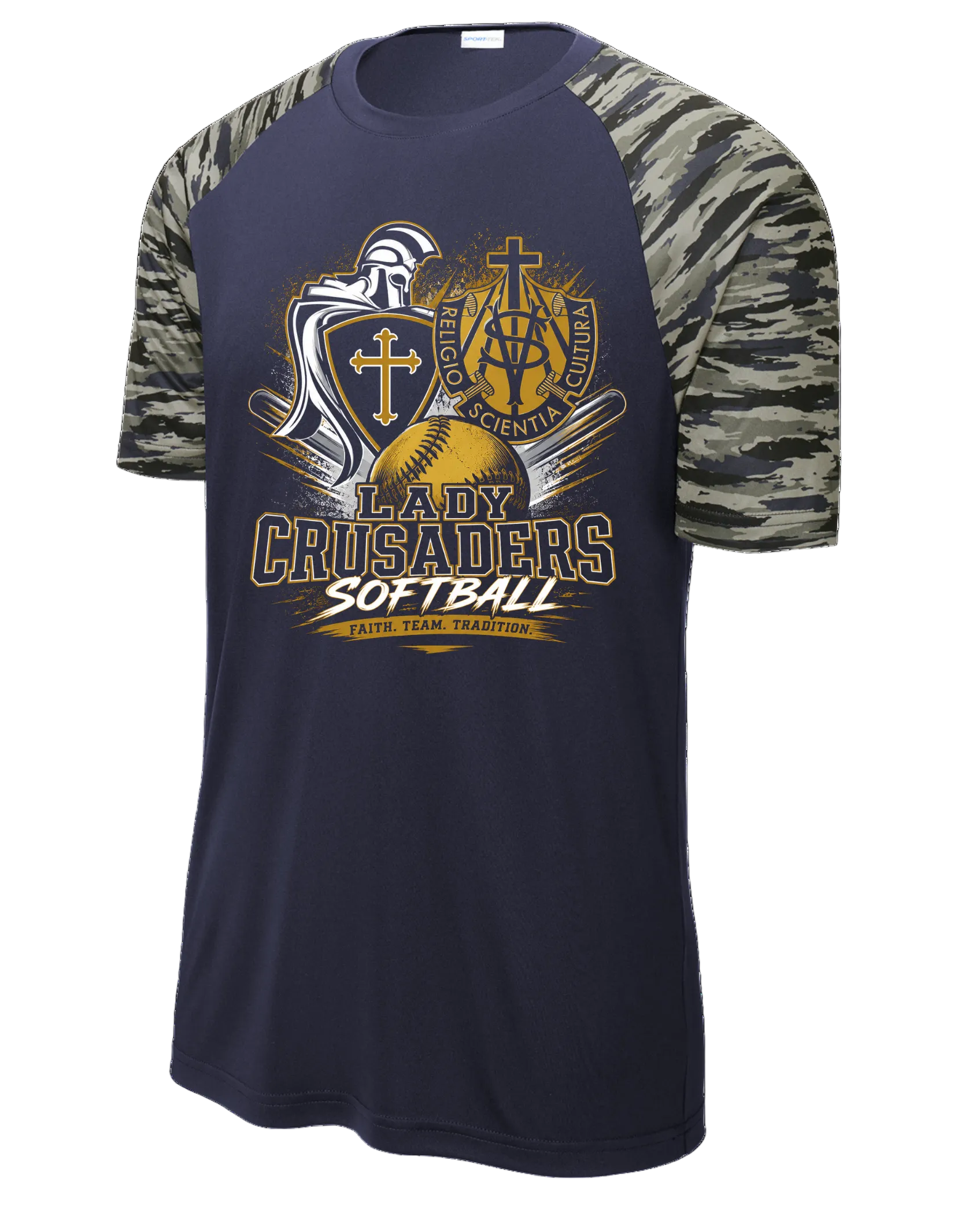 Lady Crusaders Sport-Tek® Drift Camo Colorblock Tee