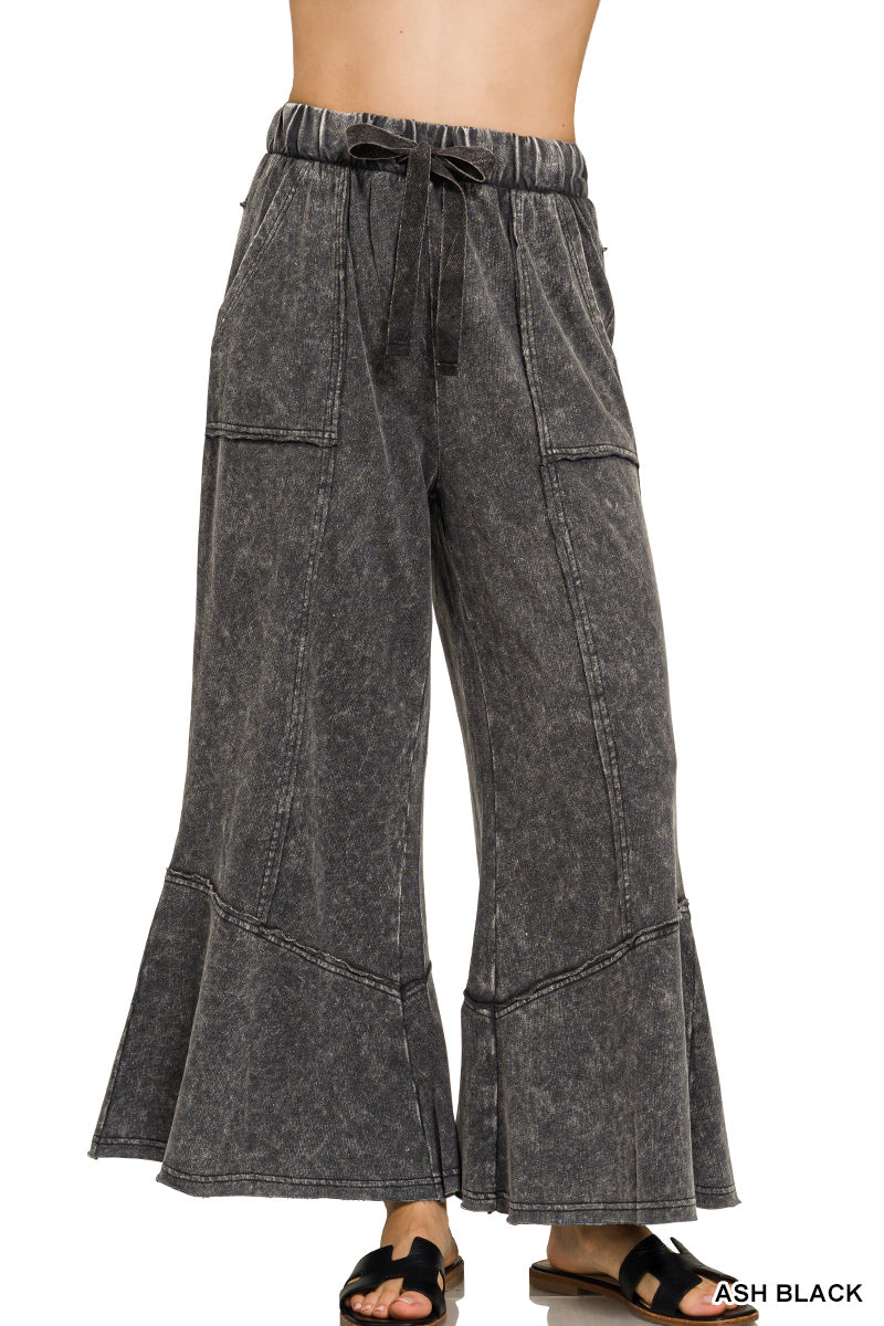 Zenana Exposed-Seam Flares | Ash Black