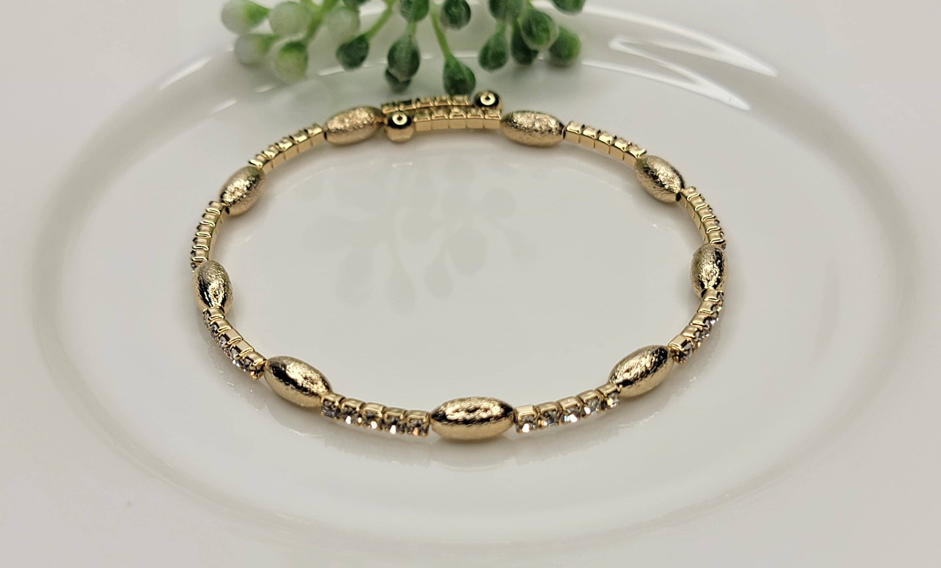 Oval Beads/Stone Stackable Bracelet IG71
