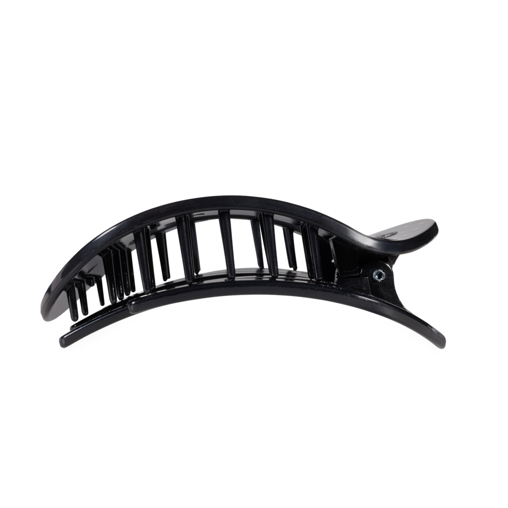 Black Polka Dot Flat Round Hair Clip| Large