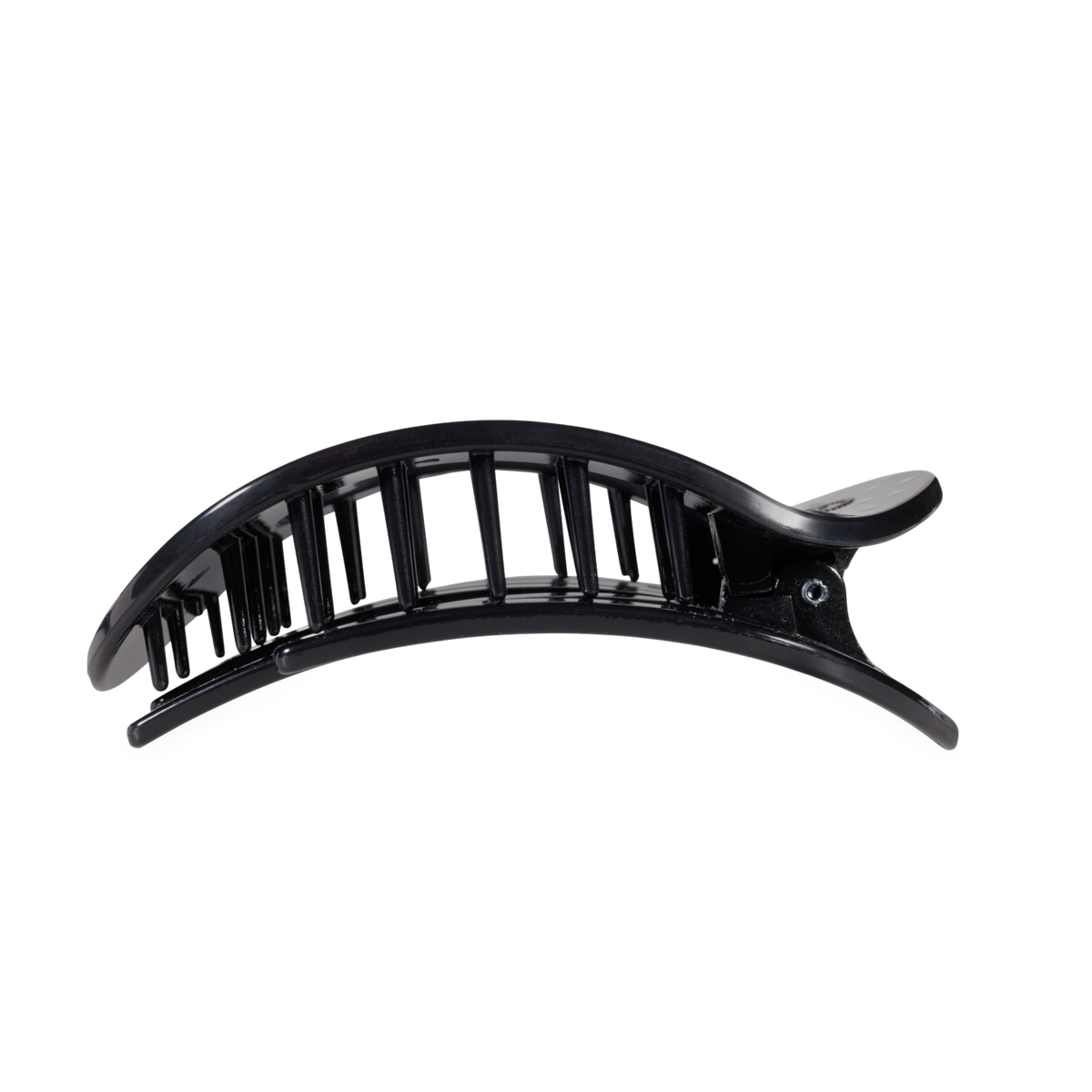 Black Polka Dot Flat Round Hair Clip| Large