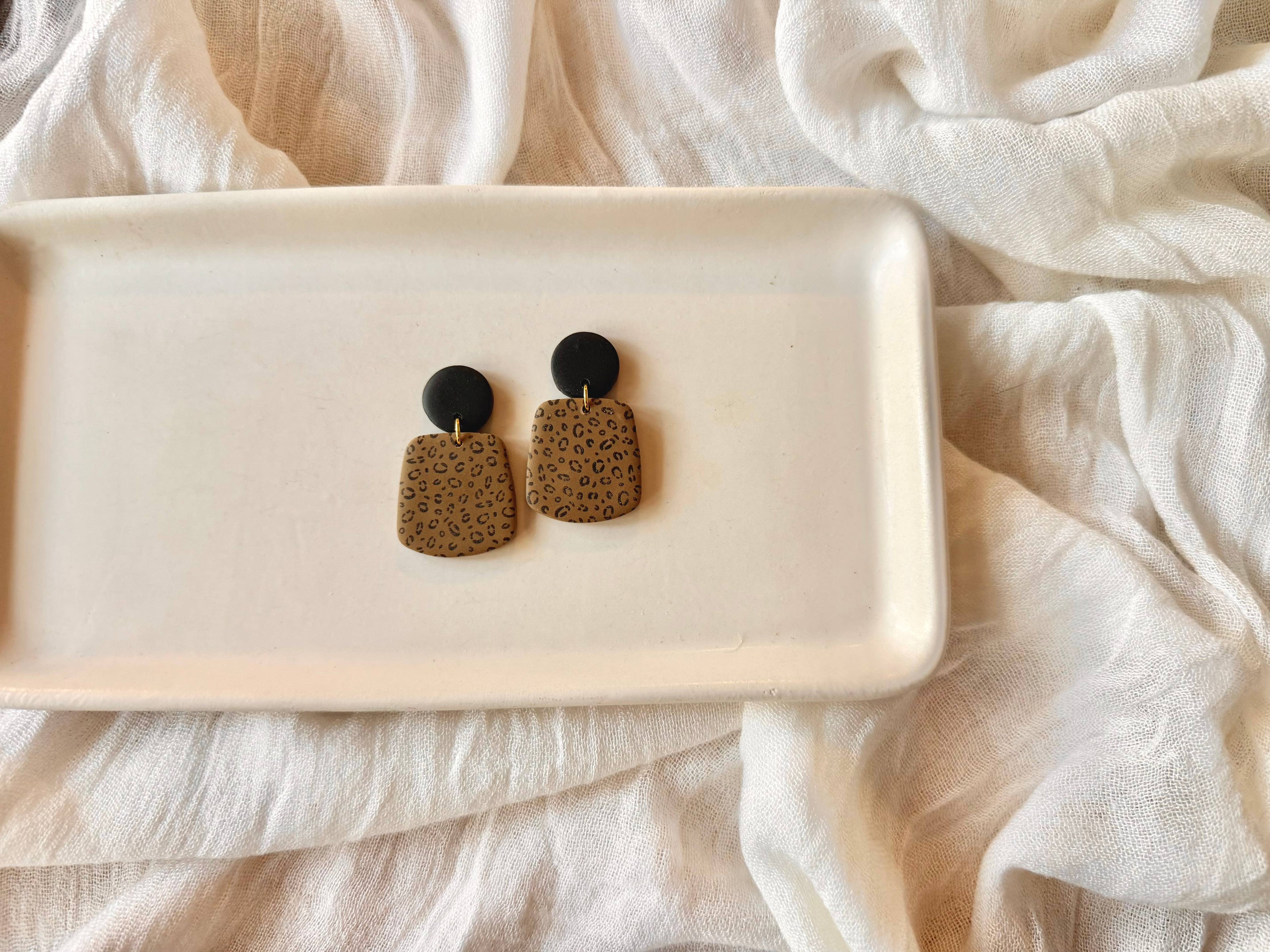 Cheetah Print Clay Earrings