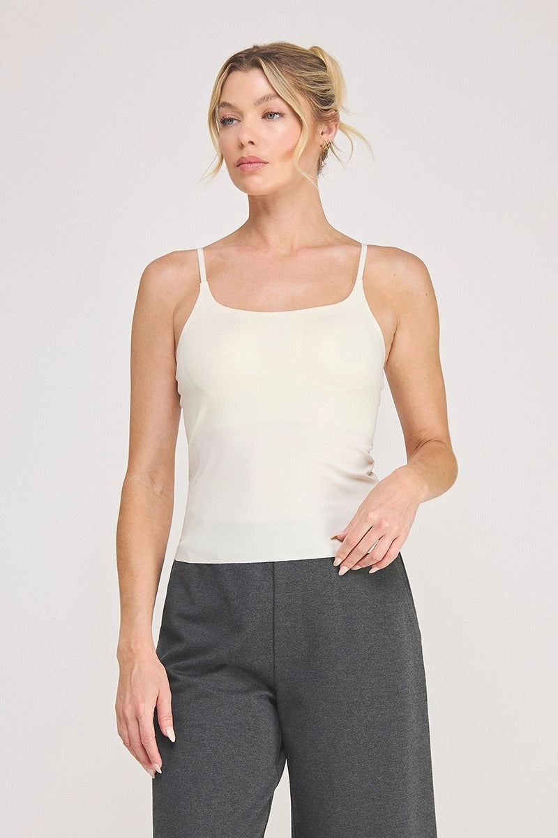 Cami w/ Floral Lace Back Panel