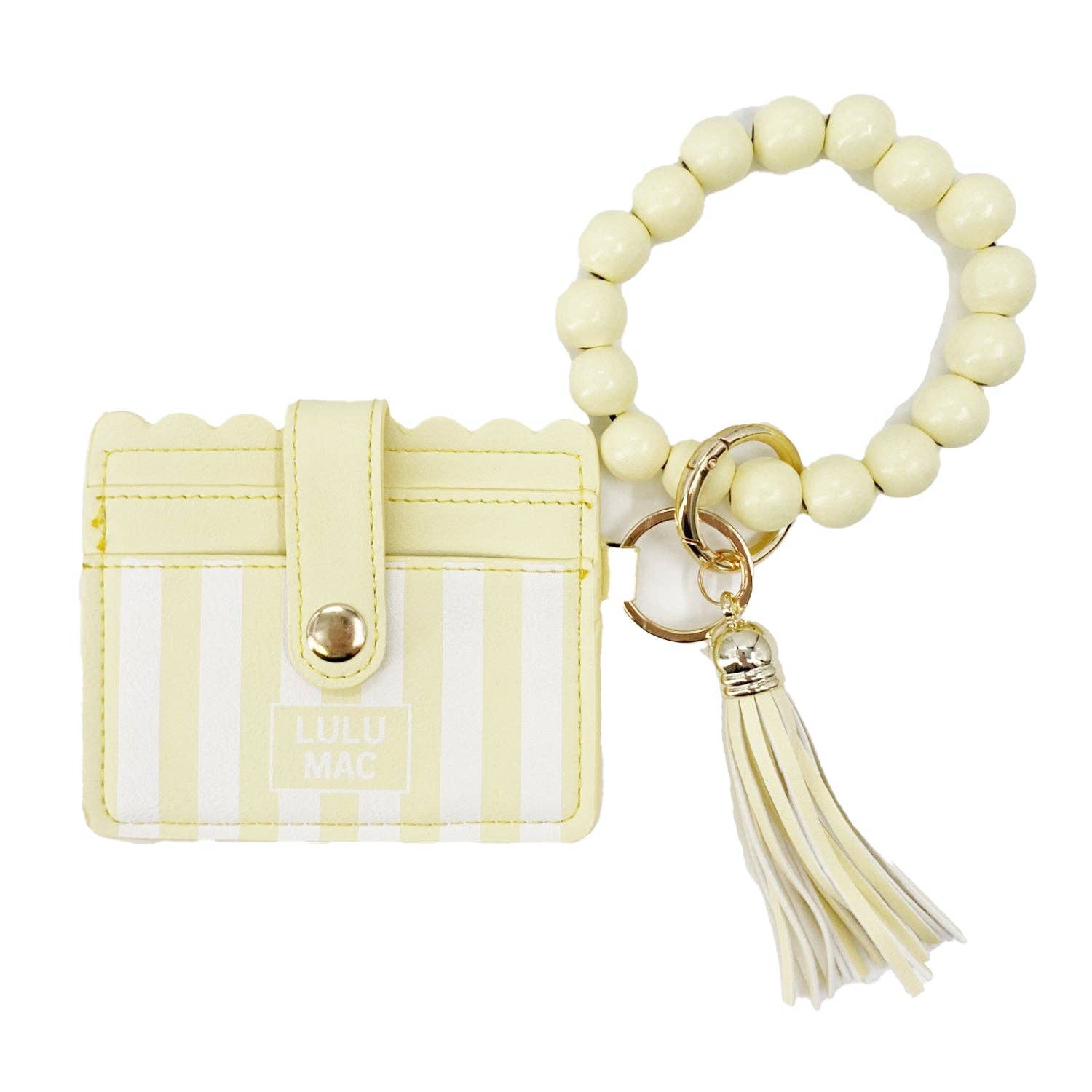 Lulu Mac Yellow Striped Wristlet