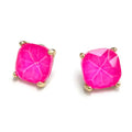 Hot Pink Squared Stud Earring