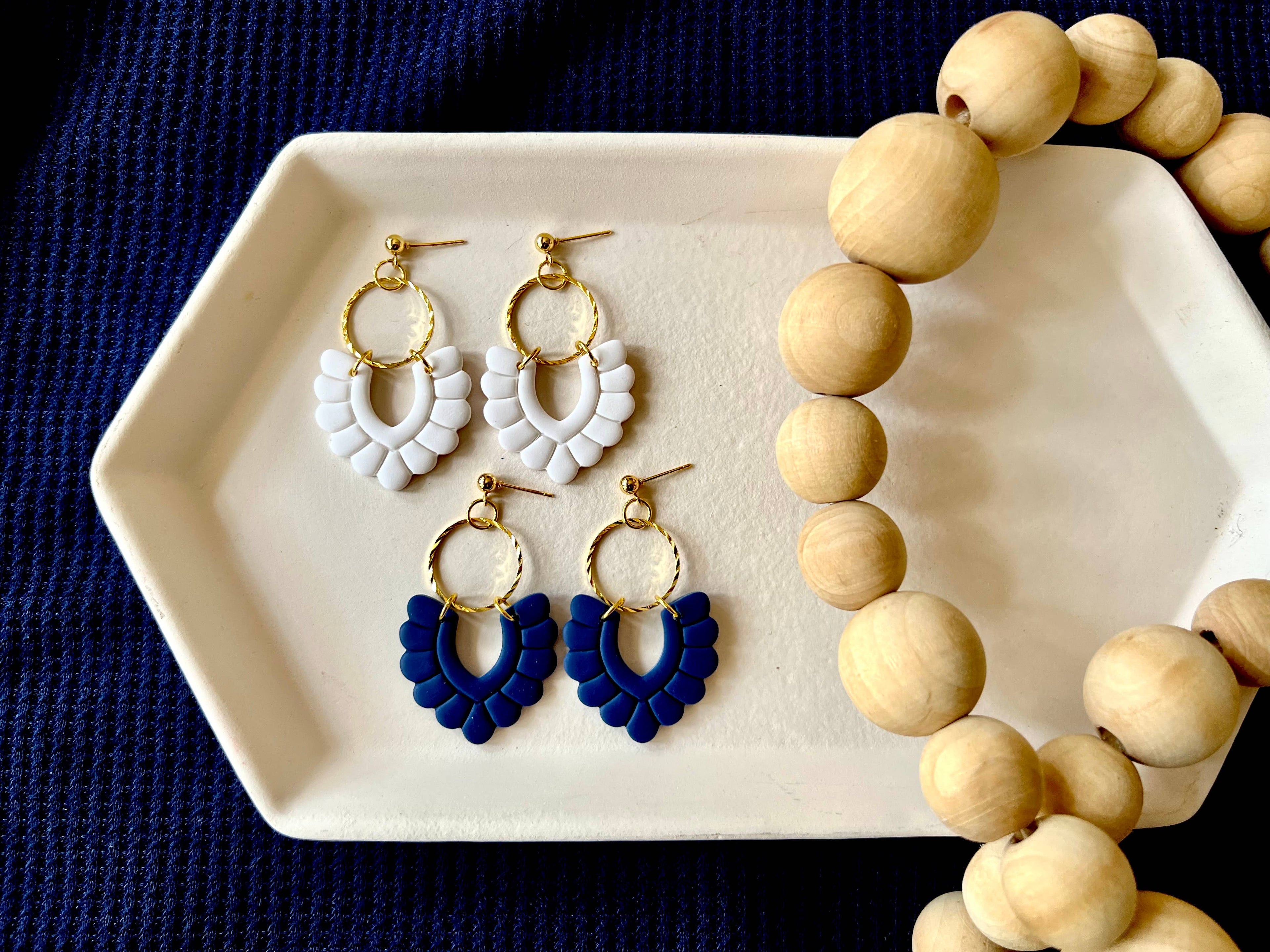 Scalloped Clay Earrings