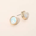 Cushion Cut Oval Stone Stud Earrings