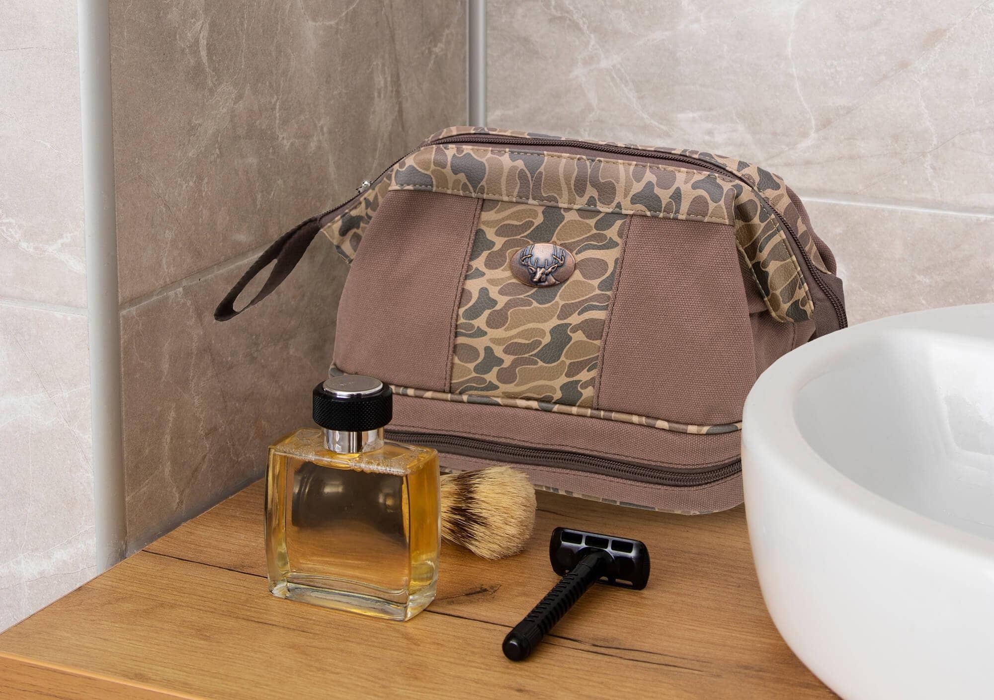 Buck Brown Canvas Toiletry Bag