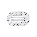 White Polka Dot Flat Round Hair Clip| Medium