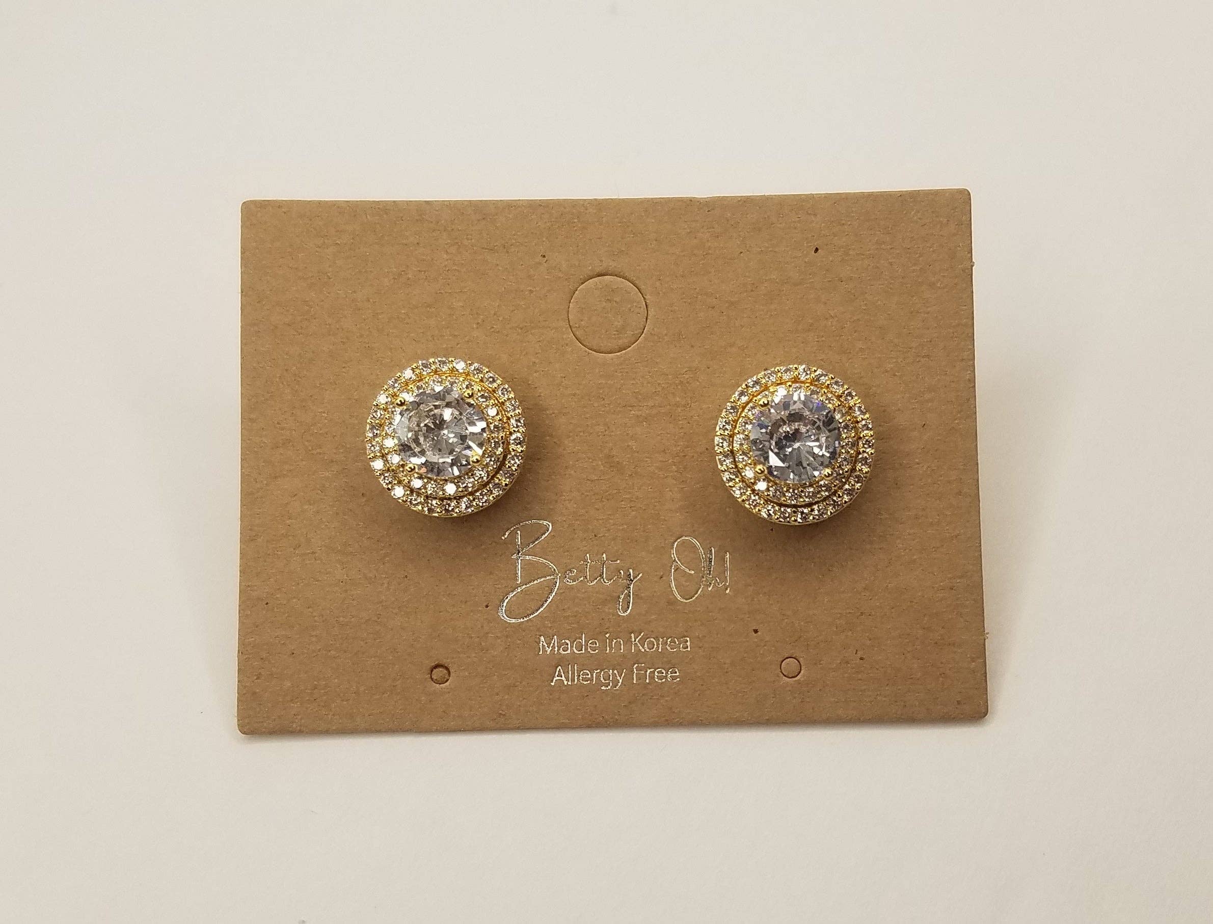 Cubic Zirconia Round Post Earring