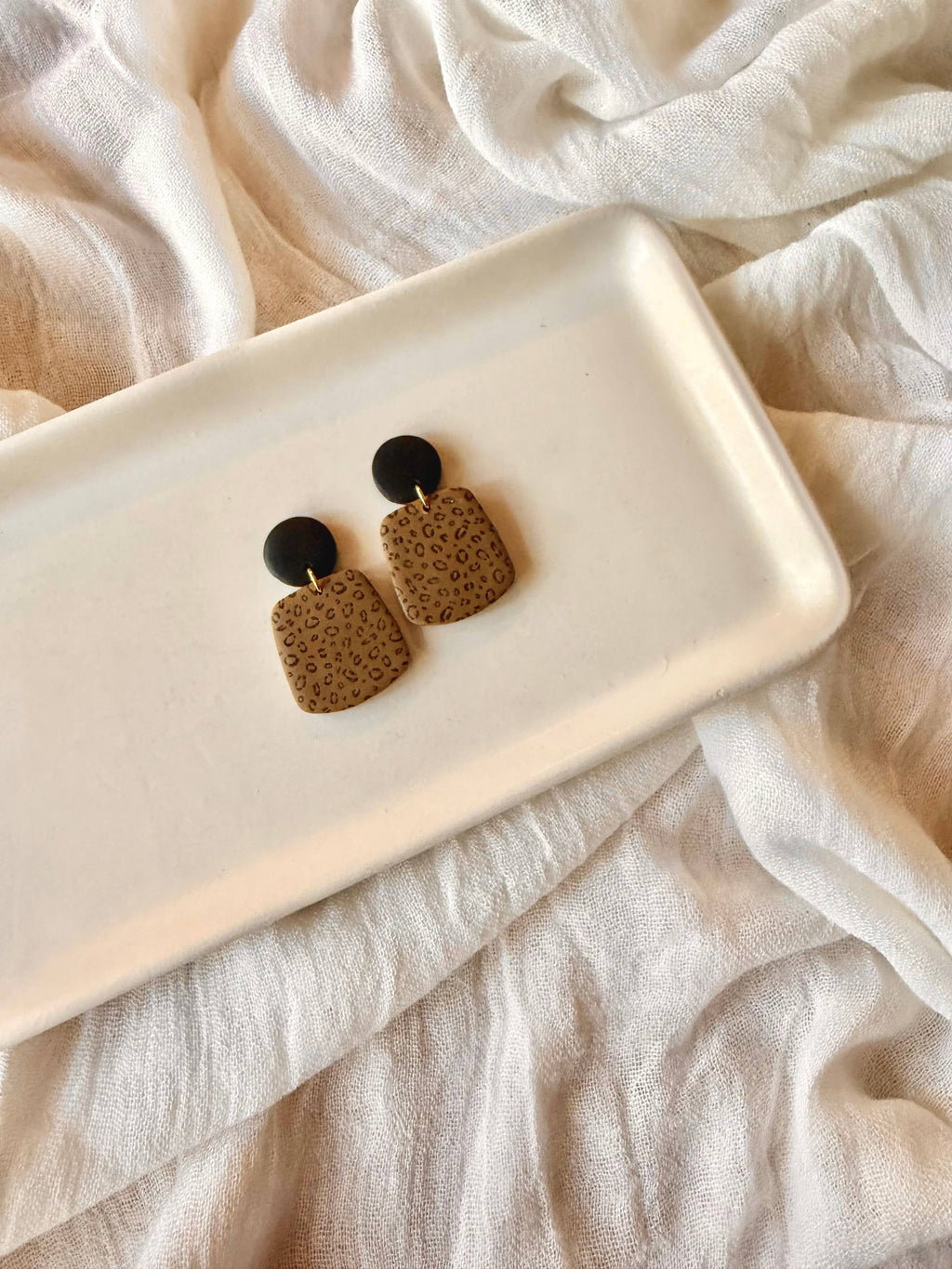 Cheetah Print Clay Earrings