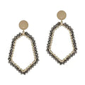 Grey Crystal Wrapped Geometric Earring