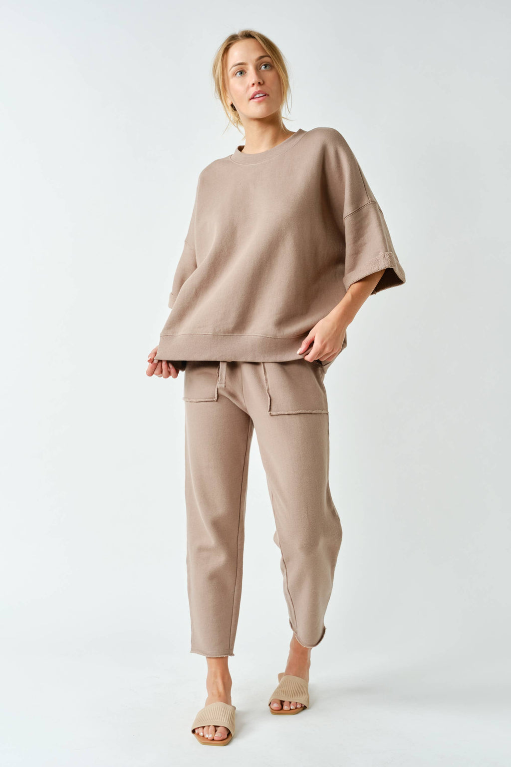 Malibu Tapered Lounge Pants | Silken Taupe