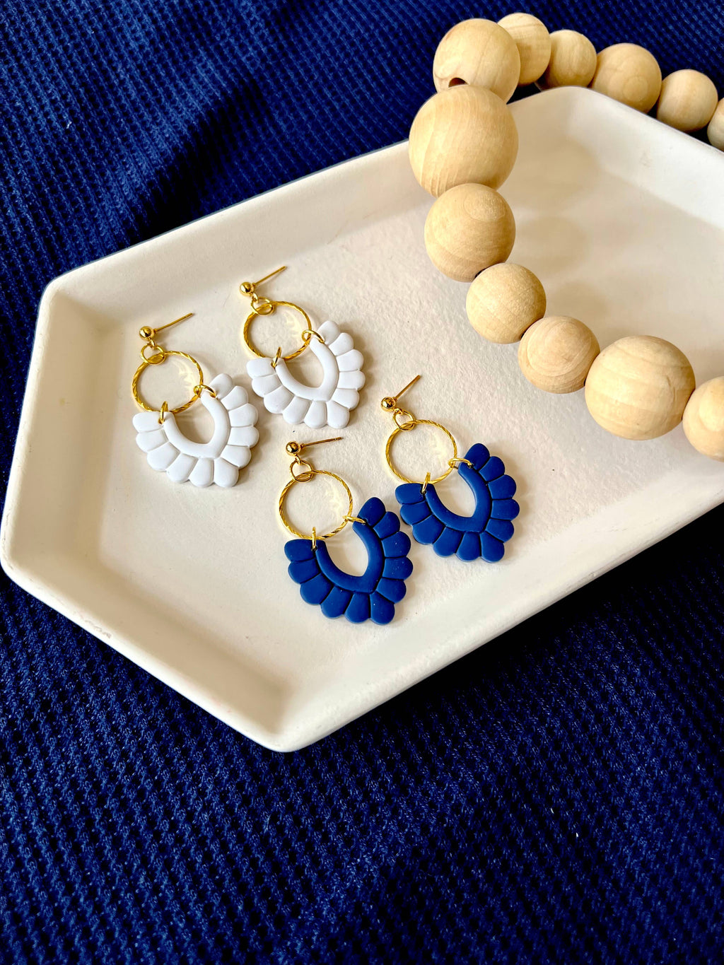 Scalloped Clay Earrings