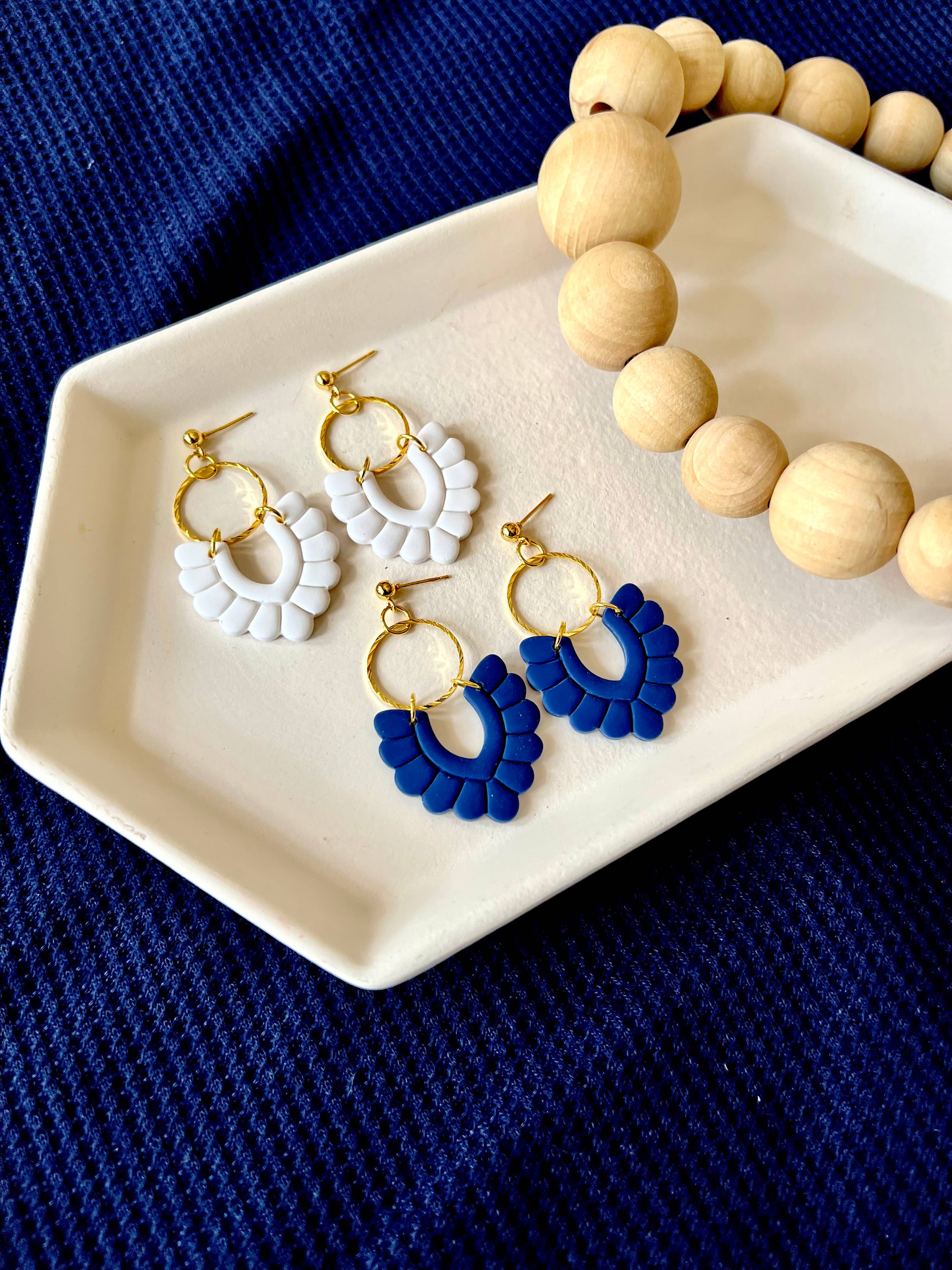 Scalloped Clay Earrings