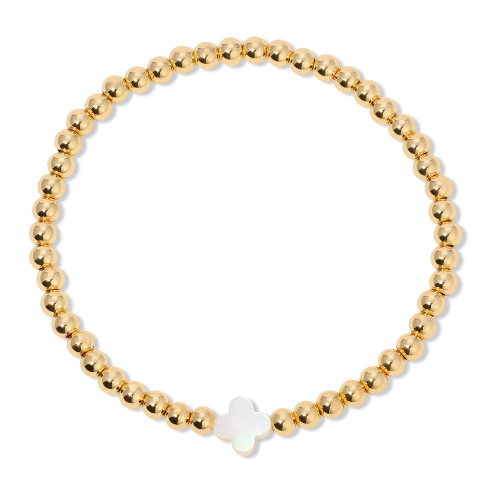 4mm Gold Beaded Bracelet