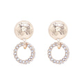 Gold Circle with Rhinestone Circle Earring