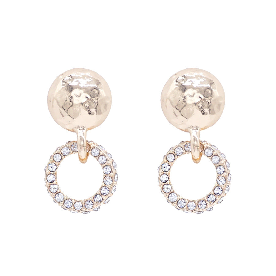 Gold Circle with Rhinestone Circle Earring