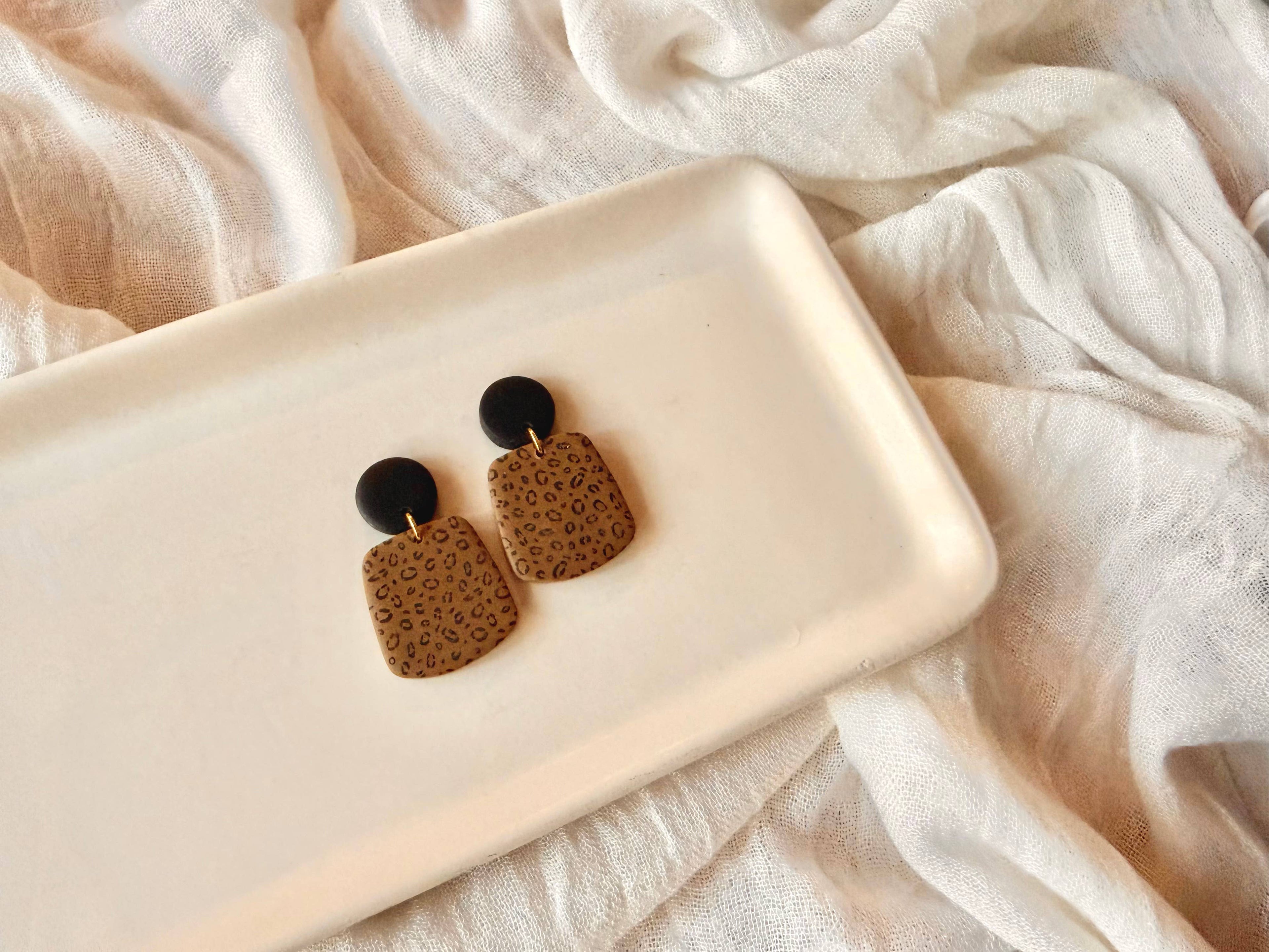 Cheetah Print Clay Earrings