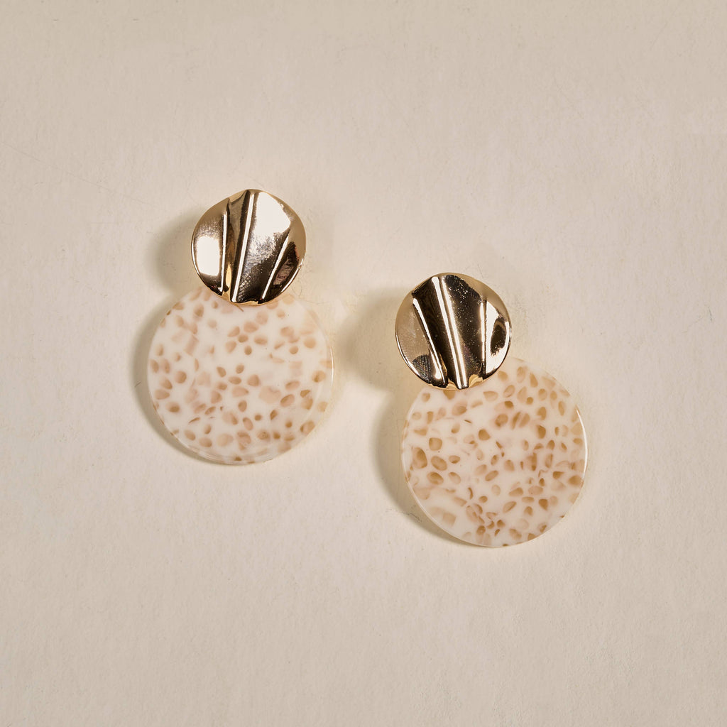 Marble Muse Earrings–Toffee Glow