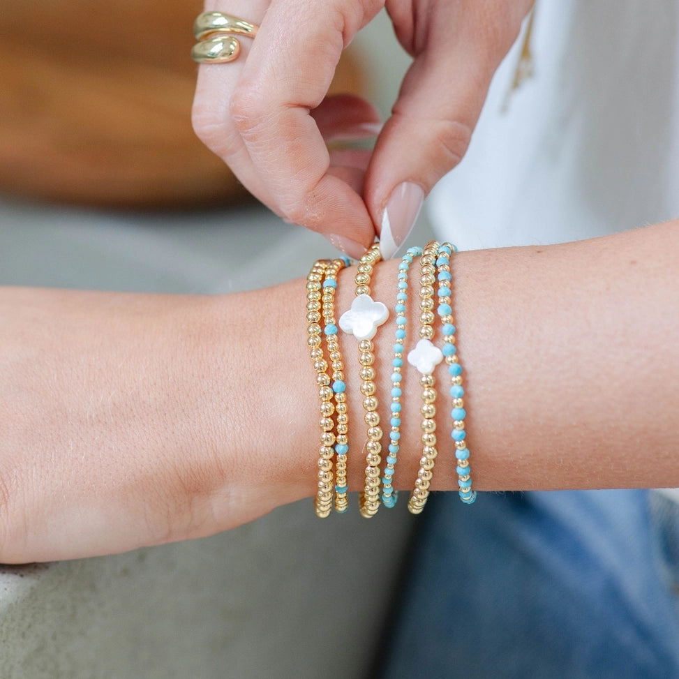 4mm Gold Beaded Bracelet