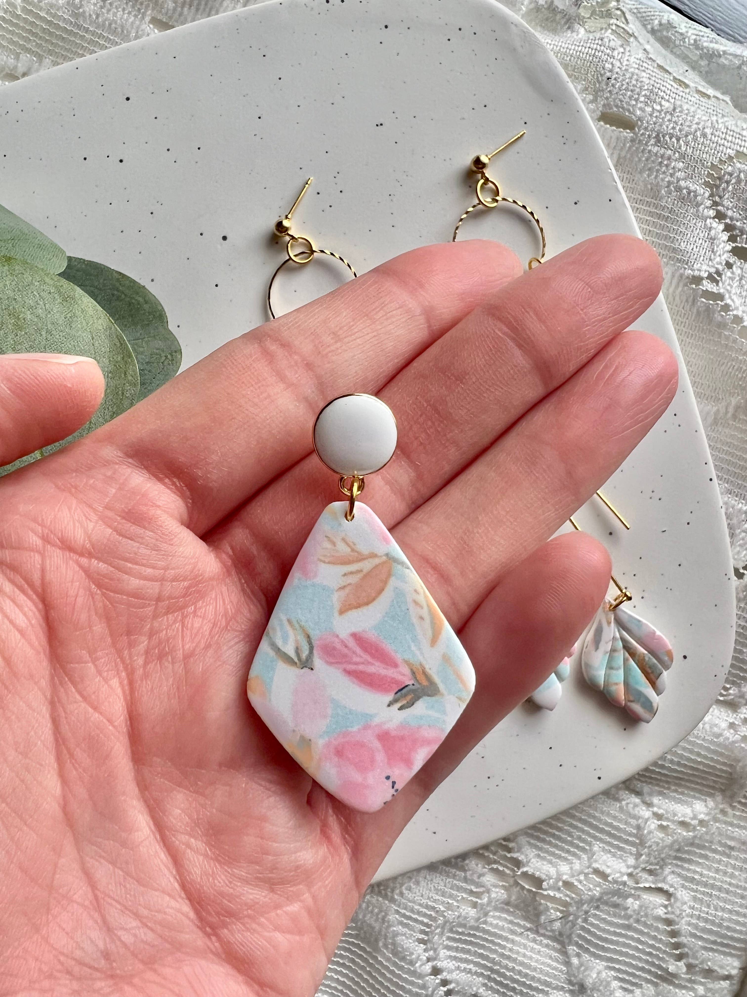 Pastel Spring Floral Earrings