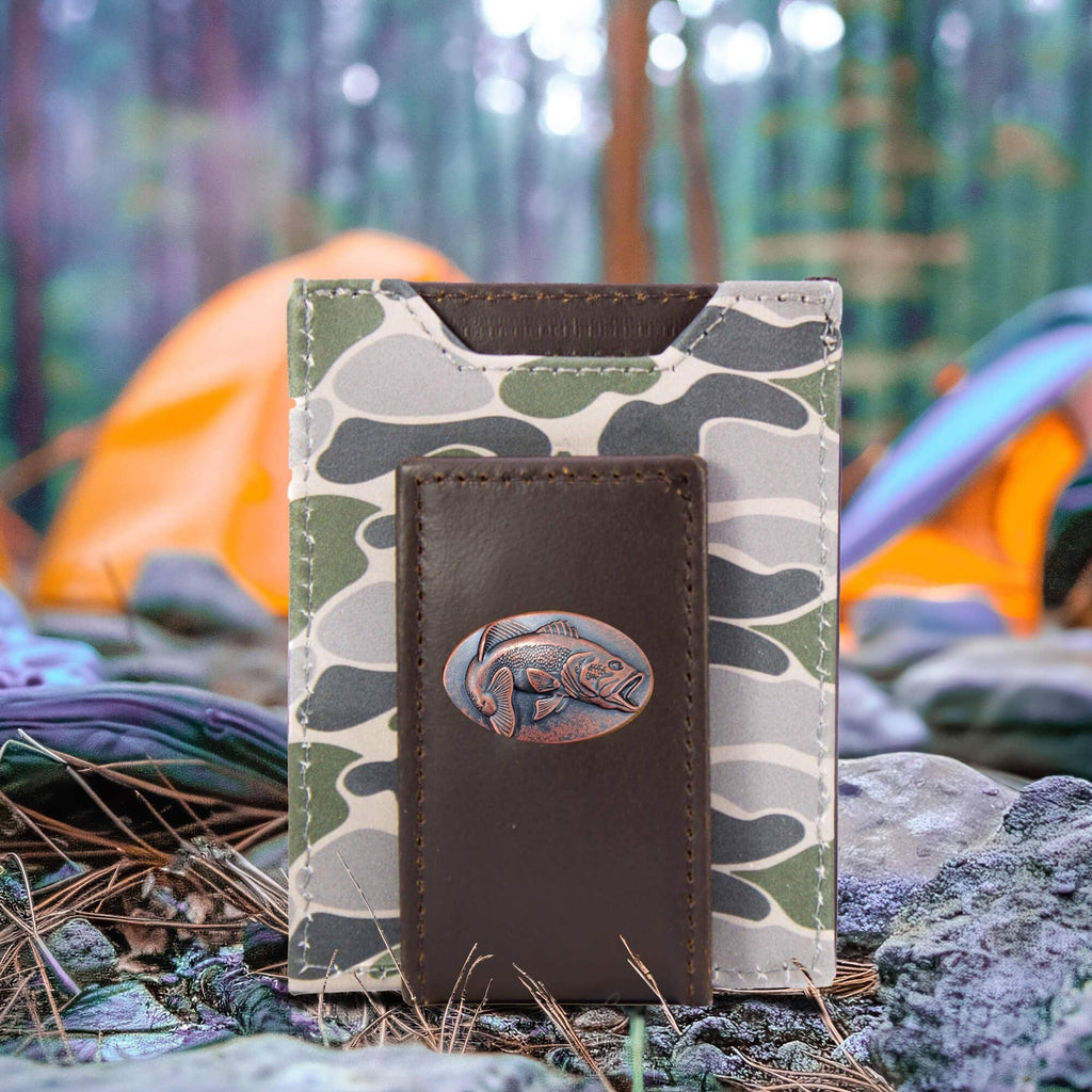 Bass Men's Magnetic Pocket Camo Wallet