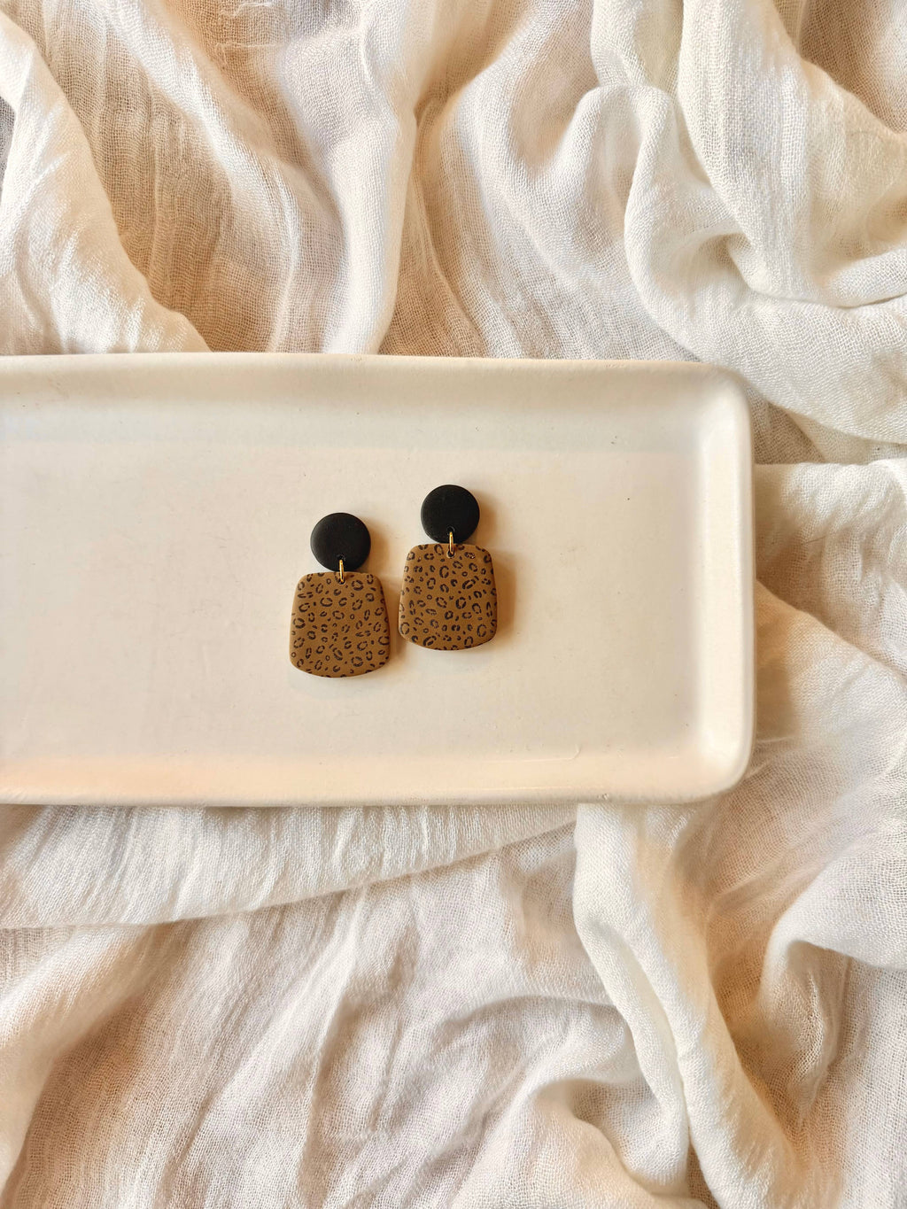 Cheetah Print Clay Earrings